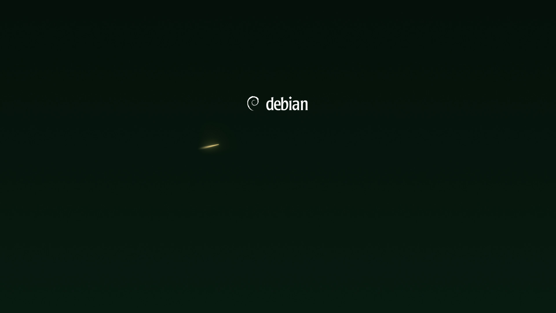 Boot splash at the start: the logo and the first sliver of the stream.