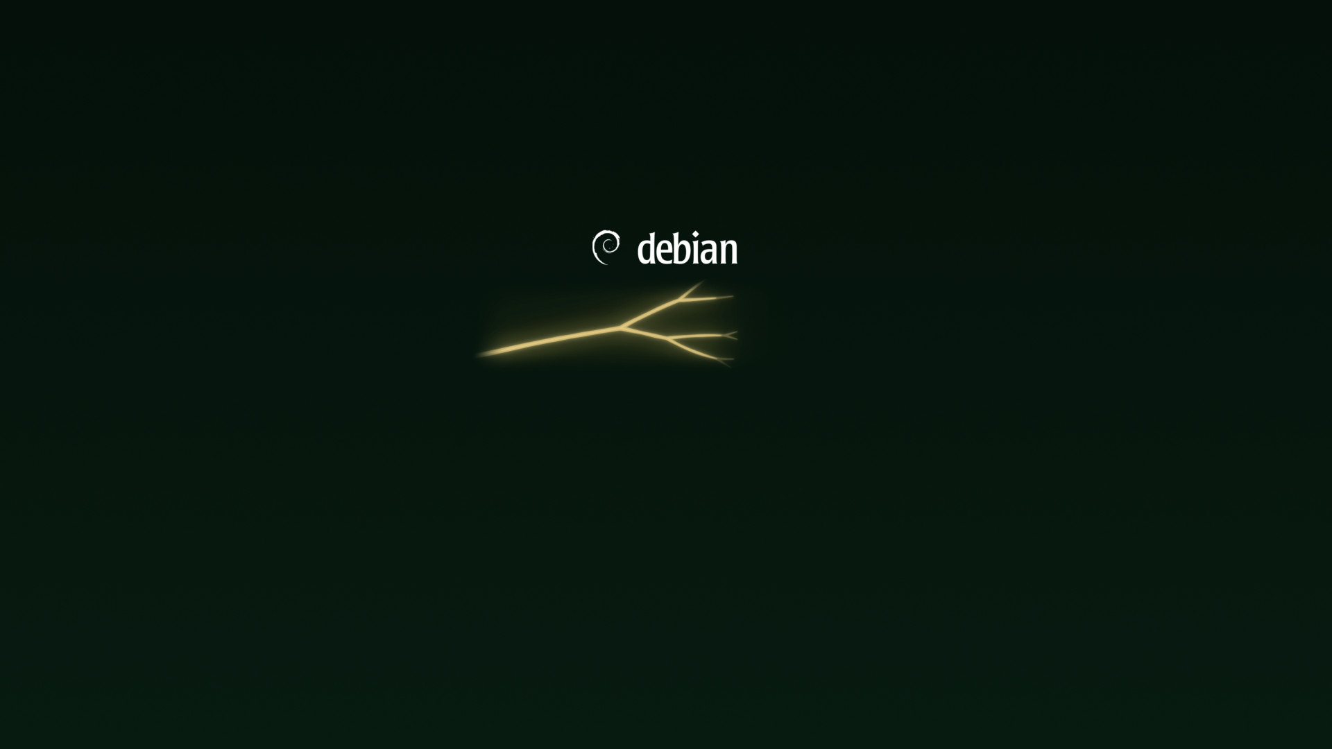Boot splash halfway: the stream has reached the first fork and split.