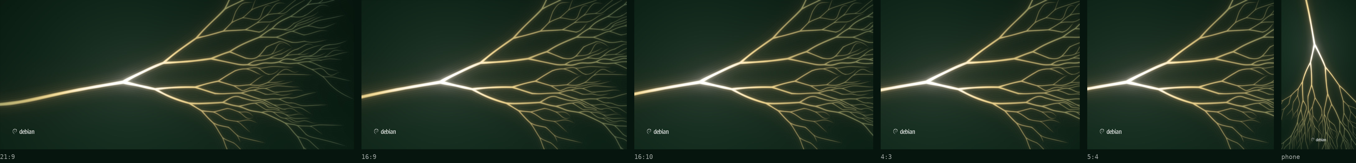 The wallpaper at 21:9, 16:9, 16:10, 4:3, 5:4 and a phone screen, side by side.