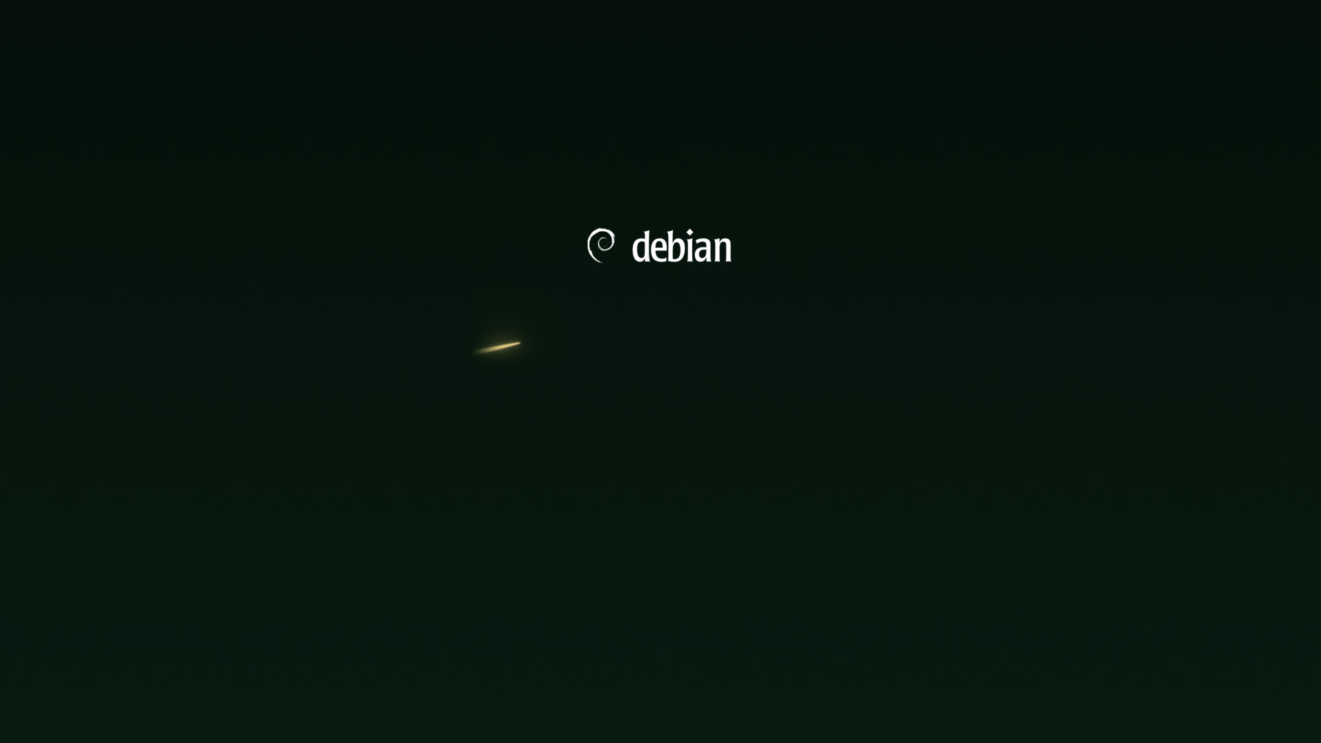 Boot splash at the start: the logo and the first sliver of the stream.